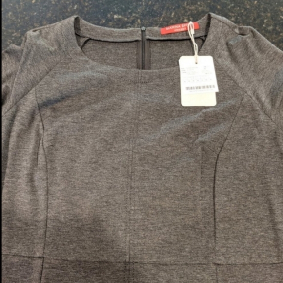 NWT Marina Rinaldi Sport Olivetta long-sleeved gray tailored midi dress, size 22 - Picture 10 of 10